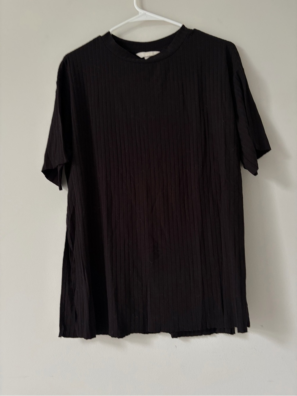 H&M Black Ribbed Short-Sleeve Tee